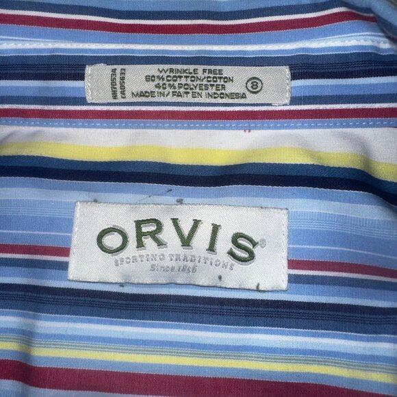 Orvis Shirt Top Blouse Women's Size 8 Colorful Stripe Long Sleeve‎ - Picture 4 of 4